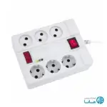 محافظ ولتاژ 6 خانه پارت الکتریک کابل 5 متری دیجیتال