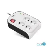 محافظ ولتاژ 4 خانه ارت دار کابل 5 متری پارت الکتریک