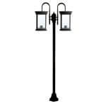 چراغ ایستاده دو شاخه شفق مدل روشان با شیشه ساده کد 1055