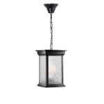 چراغ حیاطی آویز شفق مدل روشان با شیشه الماسی کد 1074