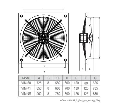 هواکش صنعتی سنگین فلزی دمنده