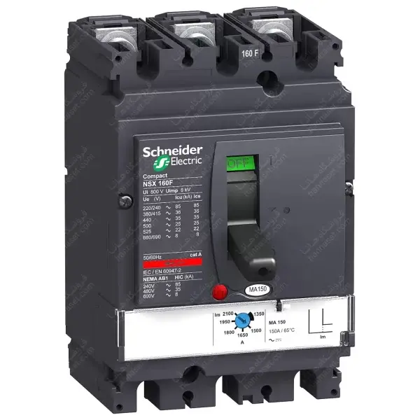 کلید اتوماتیک 250 آمپر قابل تنظیم حرارتی-مغناطیسی سری NSX250F اشنایدر