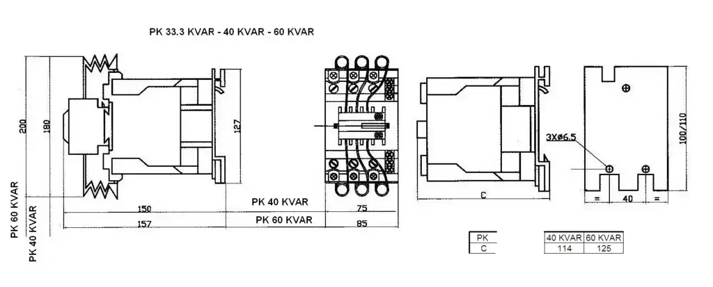 کنتاکتور خازنی 40 کیلوواری TC برند PKC