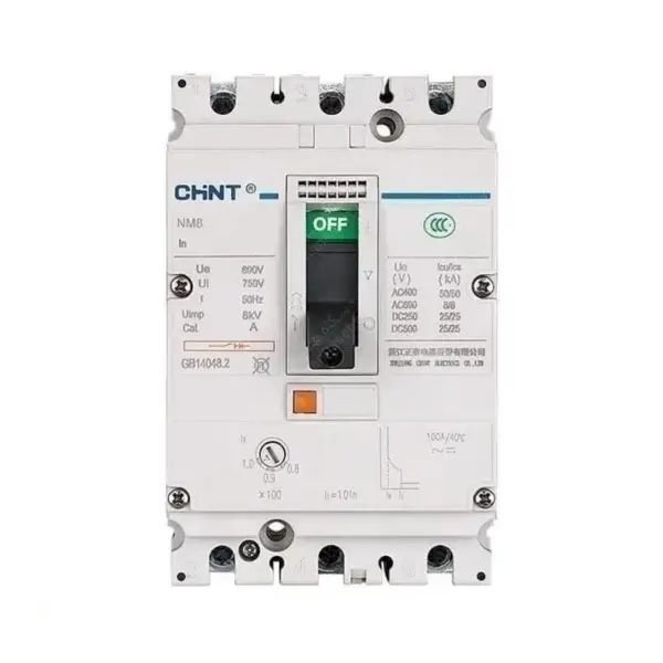 کلید اتوماتیک 50 آمپر قابل تنظیم حرارتی- مغناطیسی NM8-125S/3P چینت