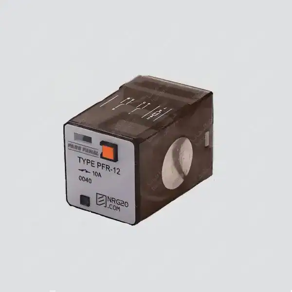 رله شیشه‌ای 8 پایه 2NO2NC ولتاژ کاری و کنترلی 220VAC مدل PFR12 پارس فانال