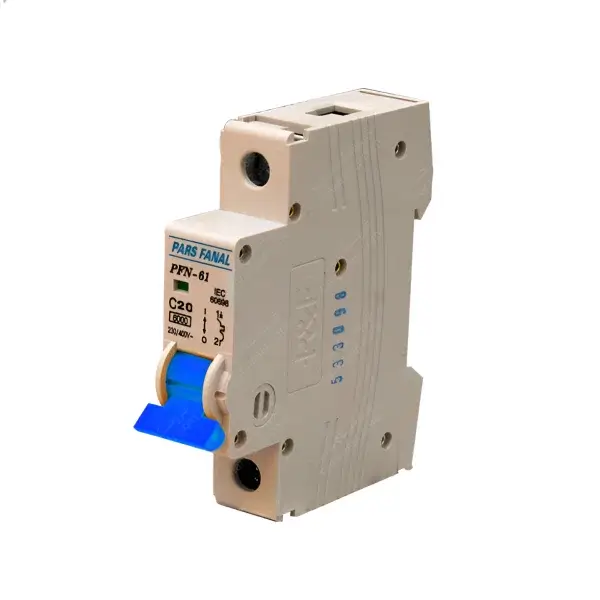 کلید مینیاتوری تک پل 20 آمپر 6 کیلو آمپر PFN-61-C20 پارس فانال