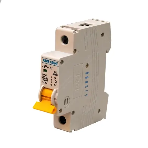 کلید مینیاتوری تک پل 25 آمپر 6 کیلو آمپر PFN-61-B25 پارس فانال