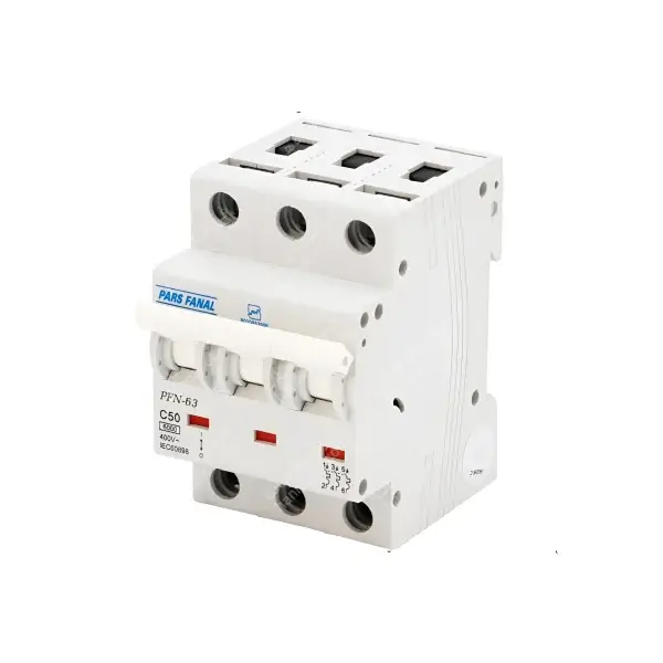 کلید مینیاتوری سه پل 50 آمپر 4.5 کیلو آمپر PFN-63-C50 پارس فانال